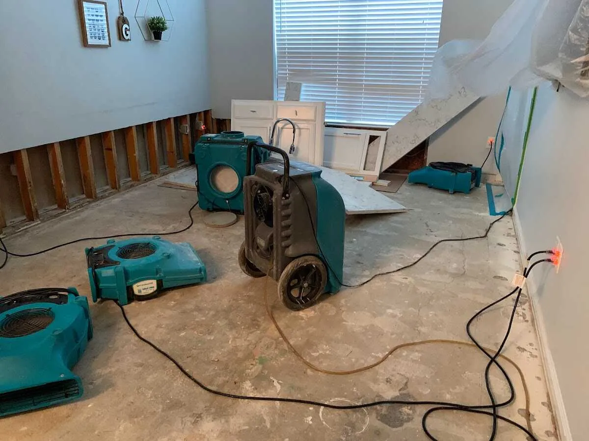 Dehumidifier in flood-cut room for Water Extraction & Removal in East Lyme